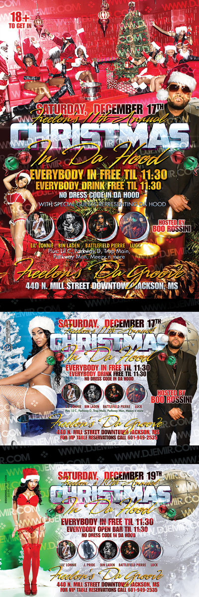 Christmas In da Hood Flyer Designs Vertical And Horizontal