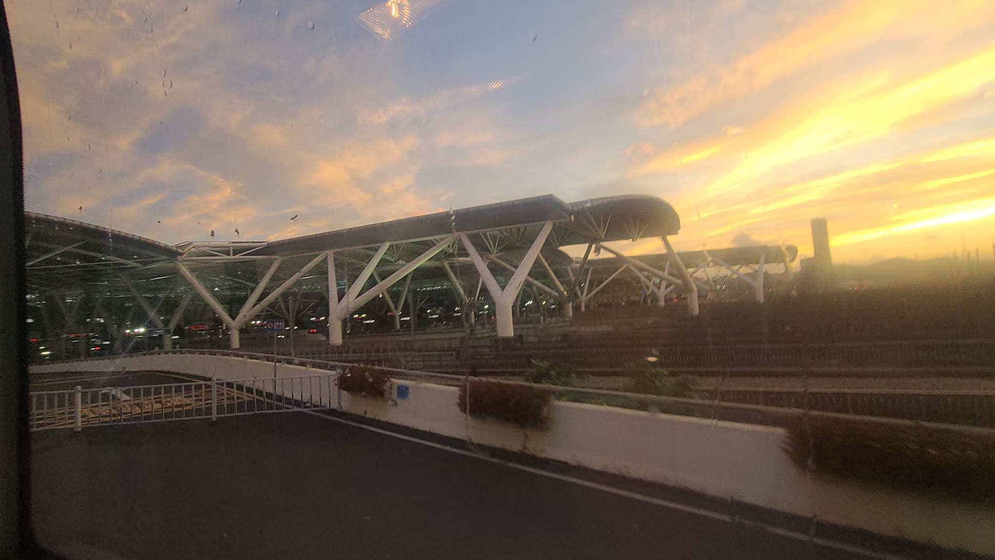 China Bullet Train Station at Sunset